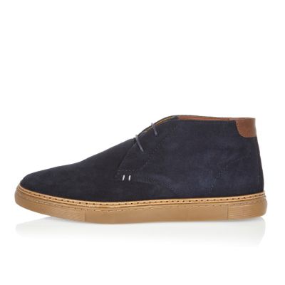 Navy suede chukka boots